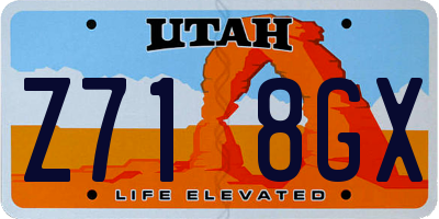 UT license plate Z718GX