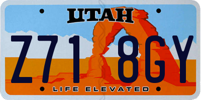 UT license plate Z718GY