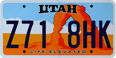 UT license plate Z718HK