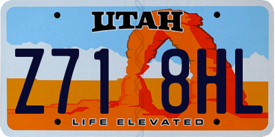 UT license plate Z718HL