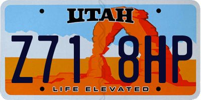 UT license plate Z718HP