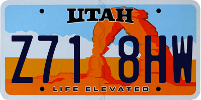 UT license plate Z718HW