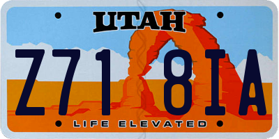 UT license plate Z718IA