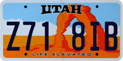 UT license plate Z718IB