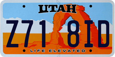UT license plate Z718ID
