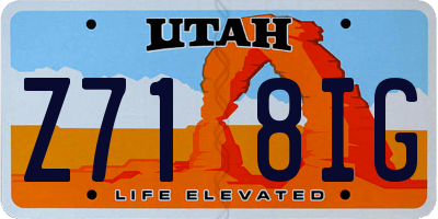 UT license plate Z718IG