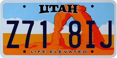 UT license plate Z718IJ