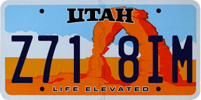UT license plate Z718IM