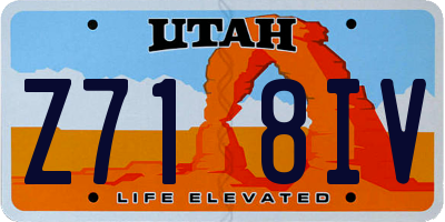 UT license plate Z718IV