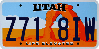 UT license plate Z718IW