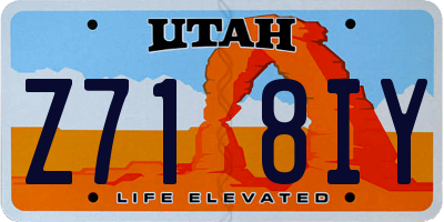 UT license plate Z718IY