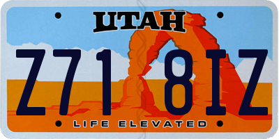 UT license plate Z718IZ