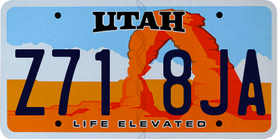 UT license plate Z718JA