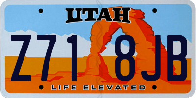UT license plate Z718JB
