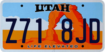 UT license plate Z718JD