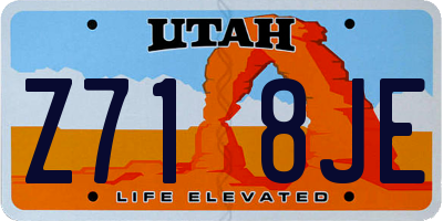 UT license plate Z718JE