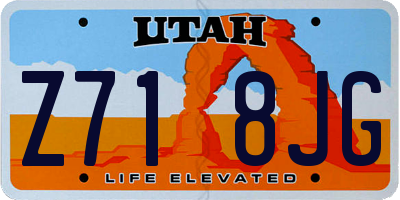 UT license plate Z718JG