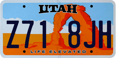 UT license plate Z718JH