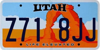 UT license plate Z718JJ