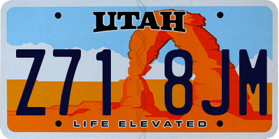 UT license plate Z718JM