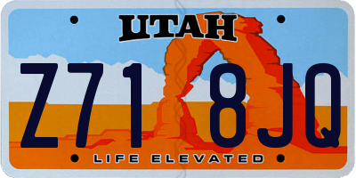 UT license plate Z718JQ