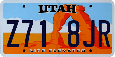 UT license plate Z718JR