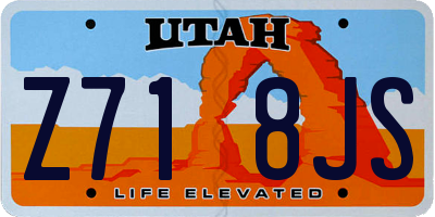 UT license plate Z718JS