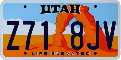 UT license plate Z718JV
