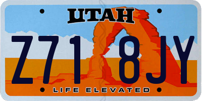 UT license plate Z718JY