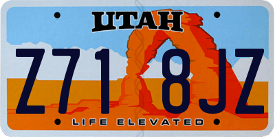 UT license plate Z718JZ