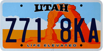 UT license plate Z718KA