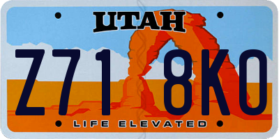 UT license plate Z718KO