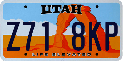 UT license plate Z718KP