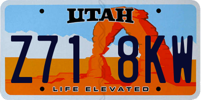 UT license plate Z718KW