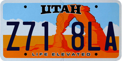 UT license plate Z718LA