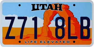 UT license plate Z718LB