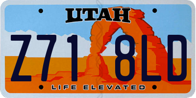 UT license plate Z718LD