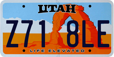 UT license plate Z718LE