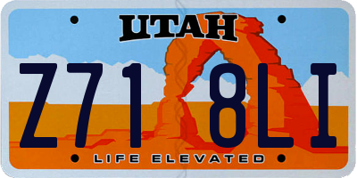UT license plate Z718LI