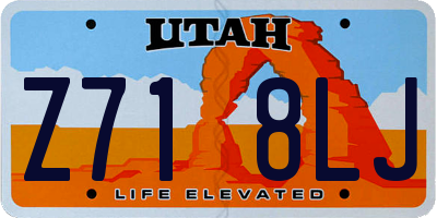 UT license plate Z718LJ
