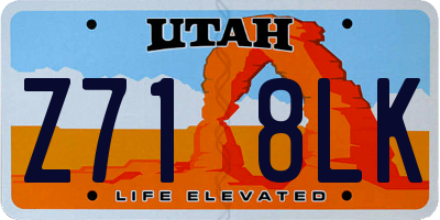 UT license plate Z718LK