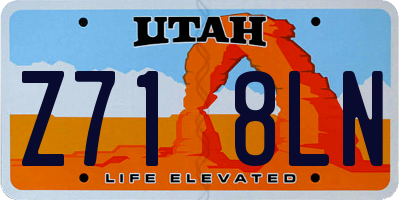UT license plate Z718LN
