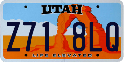 UT license plate Z718LQ