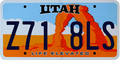 UT license plate Z718LS