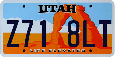UT license plate Z718LT