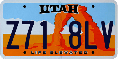 UT license plate Z718LV