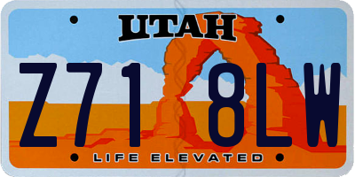 UT license plate Z718LW