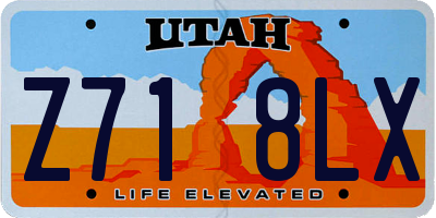 UT license plate Z718LX