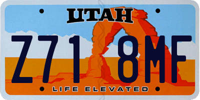UT license plate Z718MF