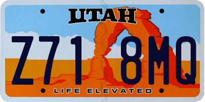 UT license plate Z718MQ